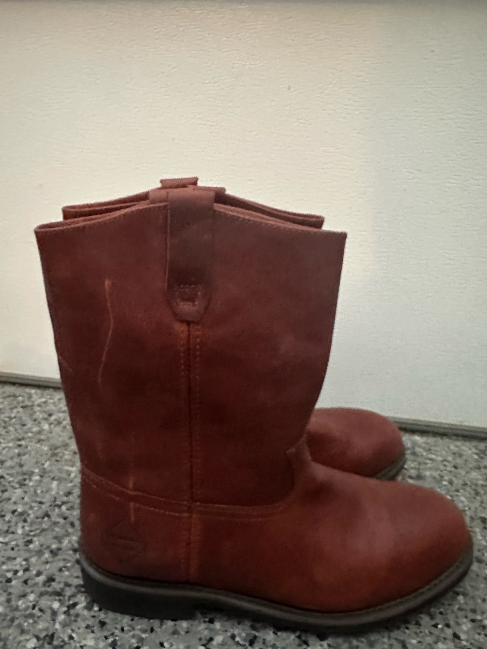 Work Zone Men's 11 Wellington Work Boot Brown Leather Pull-On  Workwear S998 NEW